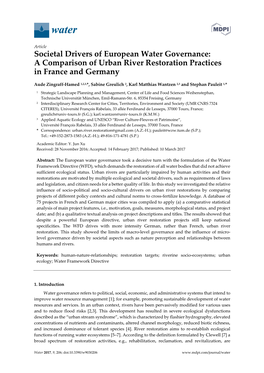 A Comparison of Urban River Restoration Practices in France and Germany