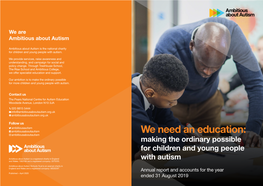 Ambitious About Autism Annual Report and Financial Statement 2019