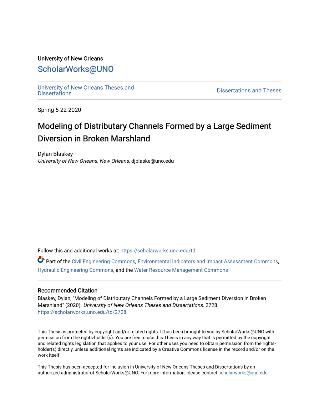 Modeling of Distributary Channels Formed by a Large Sediment Diversion in Broken Marshland