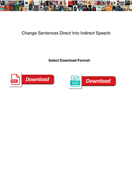 Change Sentences Direct Into Indirect Speech