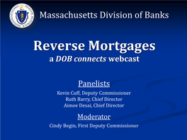 Reverse Mortgages a DOB Connects Webcast
