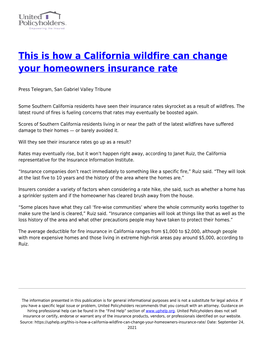 This Is How a California Wildfire Can Change Your Homeowners Insurance Rate