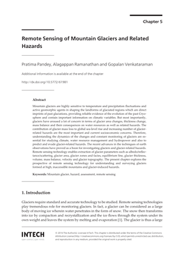 Remote Sensing of Mountain Glaciers and Related Hazards