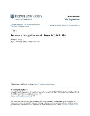 Resistance Through Literature in Romania (1945-1989)