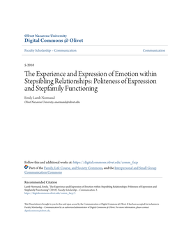 The Experience and Expression of Emotion Within Stepsibling
