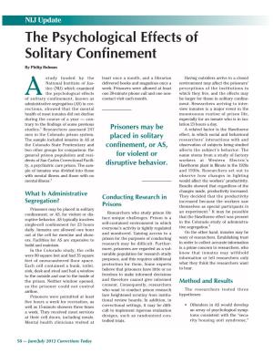 The Psychological Effects of Solitary Confinement