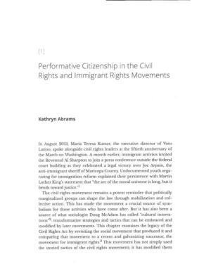 Performative Citizenship in the Civil Rights and Immigrant Rights Movements