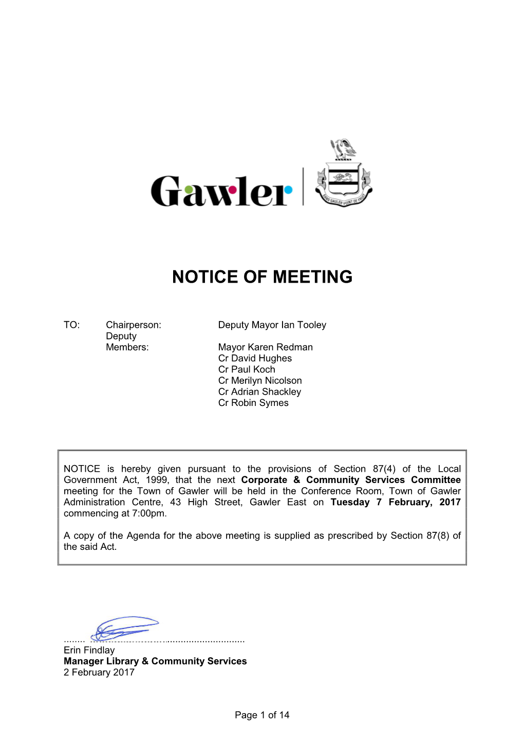 Notice of Meeting