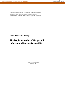 The Implementation of Geographic Information Systems in Namibia