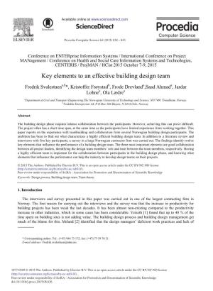 Key Elements to an Effective Building Design Team