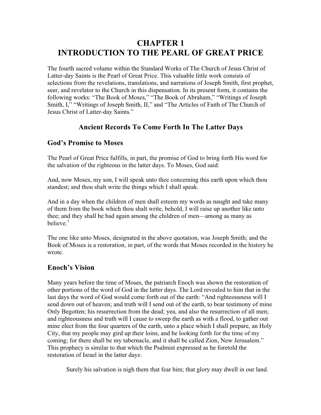 Chapter 1 Introduction to the Pearl of Great Price