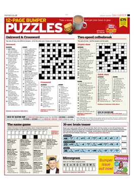 PUZZLES to YOU by Quizword & Crossword Two-Speed Coffeebreak