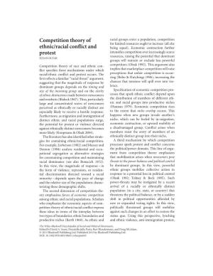 "Competition Theory of Ethnic/Racial Conflict And