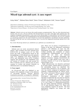 Mixed Type Adrenal Cyst: a Case Report