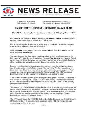 Emmitt Smith Joins Nfl Network On-Air Team
