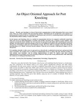 An Object Oriented Approach for Port Knocking