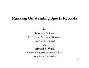 Ranking Outstanding Sports Records