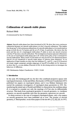 Collineations of Smooth Stable Planes 7 5 3 Planes