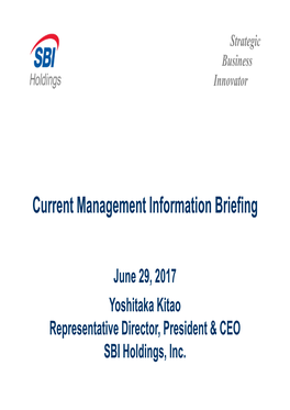 Current Management Information Briefing