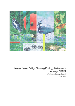 Marsh House Bridge Planning Ecology Statement – Ecology DRAFT Warrington Borough Council October 2013
