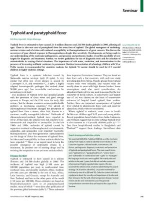 Seminar Typhoid and Paratyphoid Fever