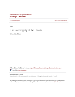 The Sovereignty of the Courts Edward H