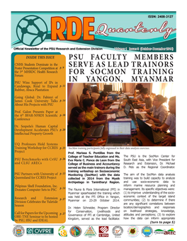 Psu Faculty Members Serve As Lead Trainors for Socmon Training In