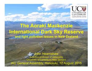 The Aoraki Mackenzie International Dark Sky Reserve
