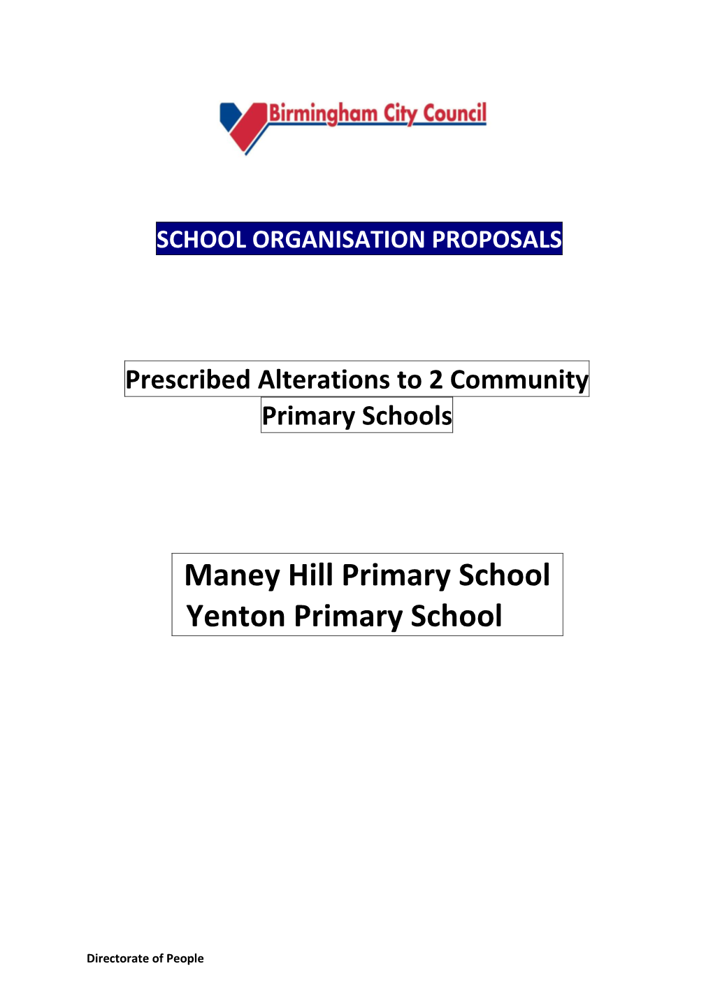Maney Hill Primary School Yenton Primary School