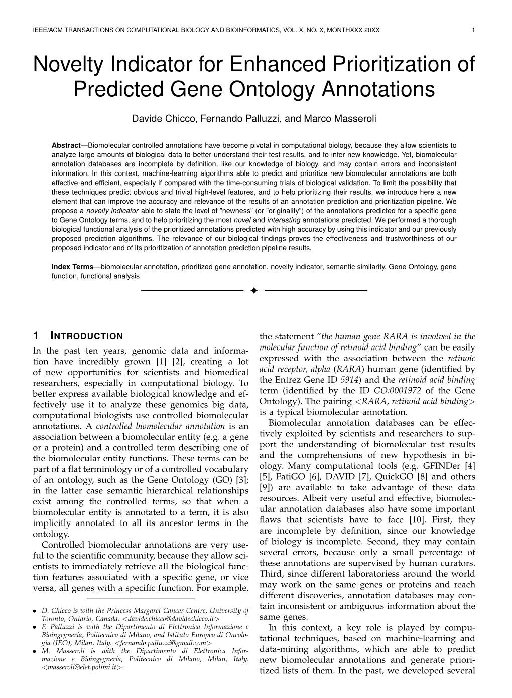 Novelty Indicator for Enhanced Prioritization of Predicted Gene Ontology Annotations