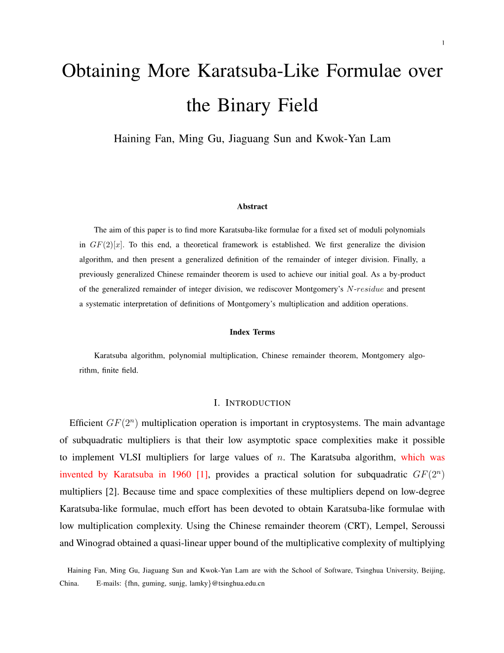 Obtaining More Karatsuba-Like Formulae Over the Binary Field