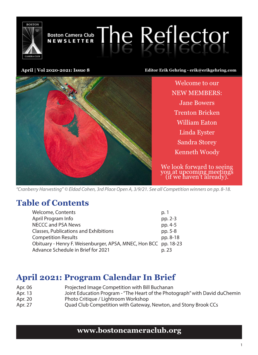 Table of Contents April 2021