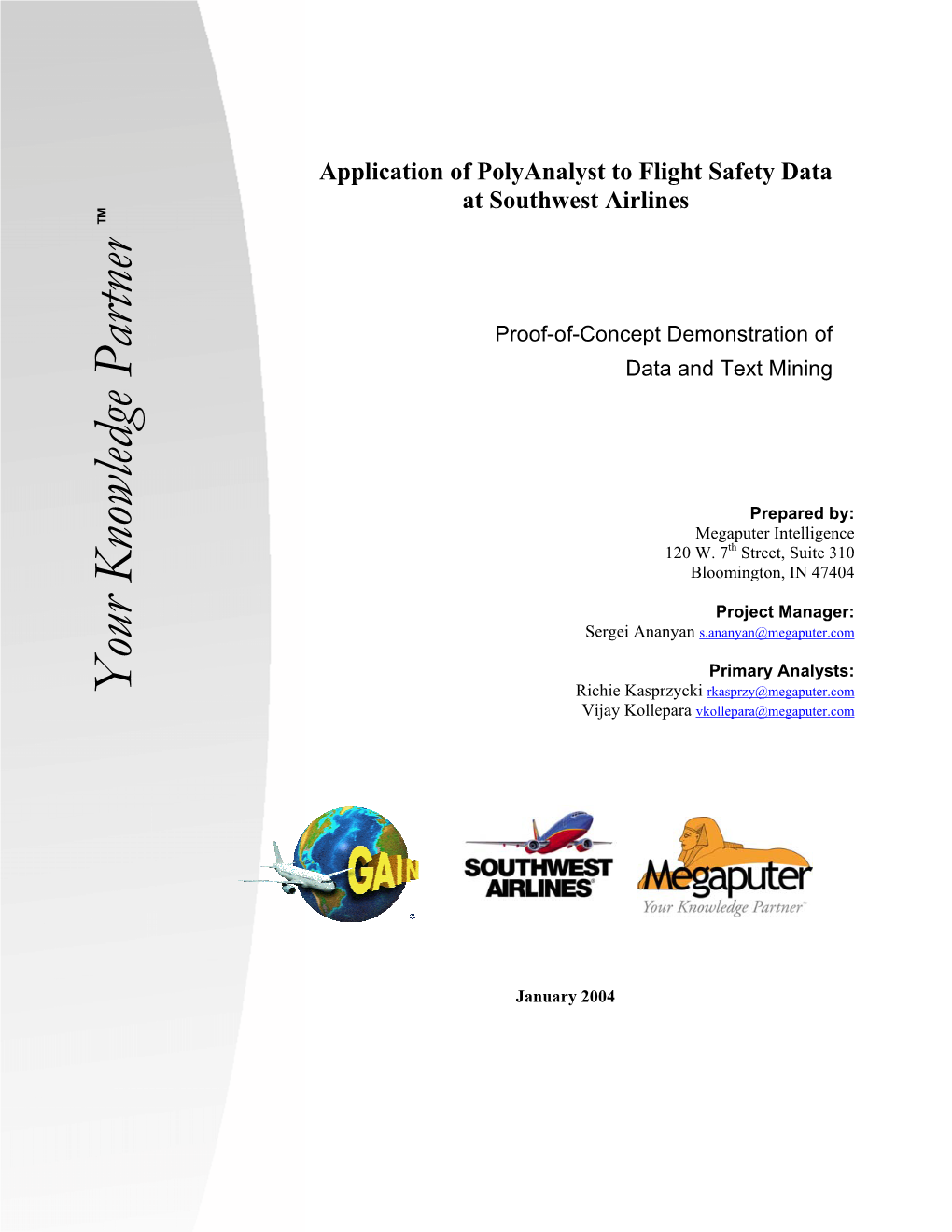 Application of Polyanalyst to Flight Safety Datat Southwest Airlines