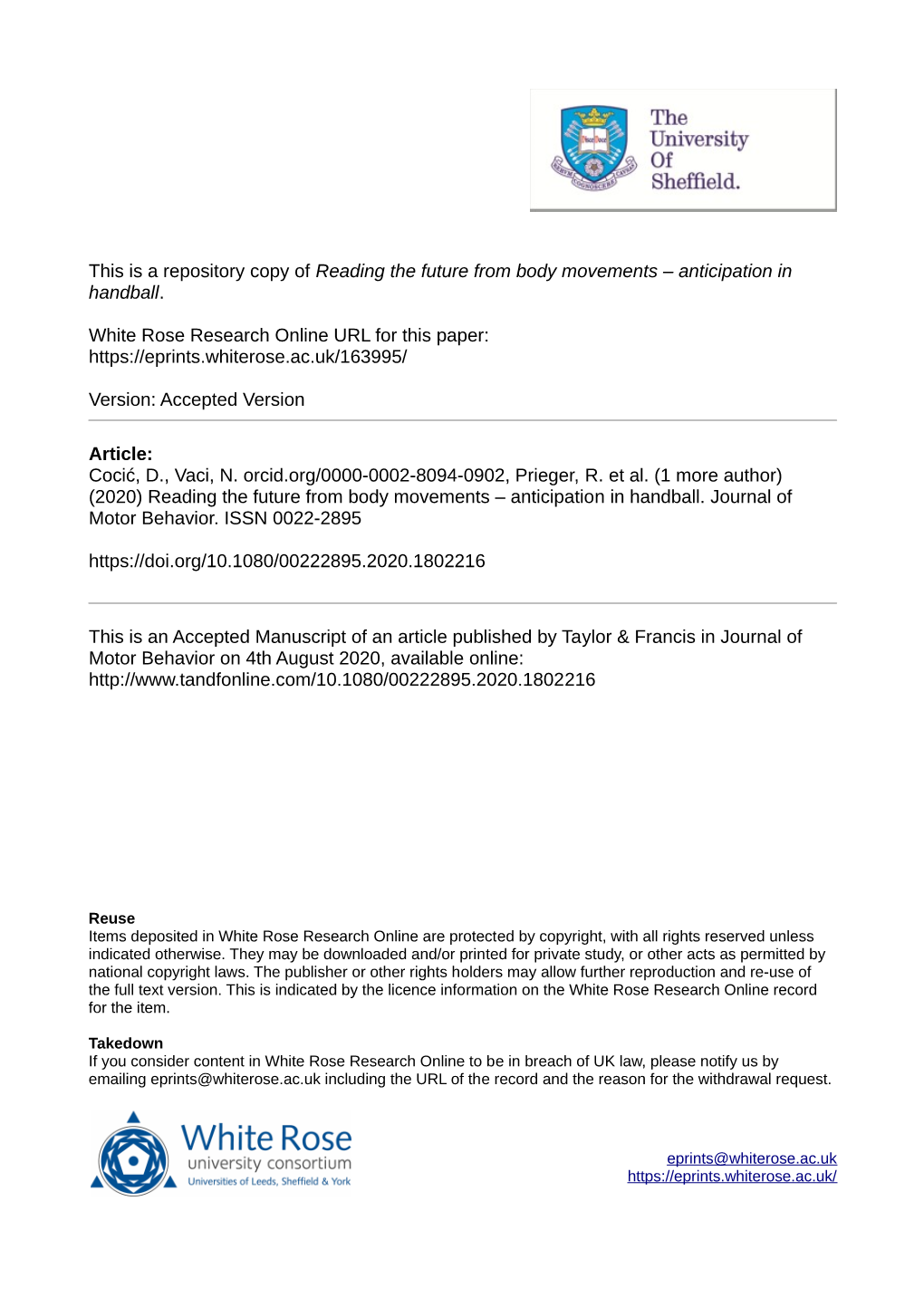 Reading the Future from Body Movements – Anticipation in Handball