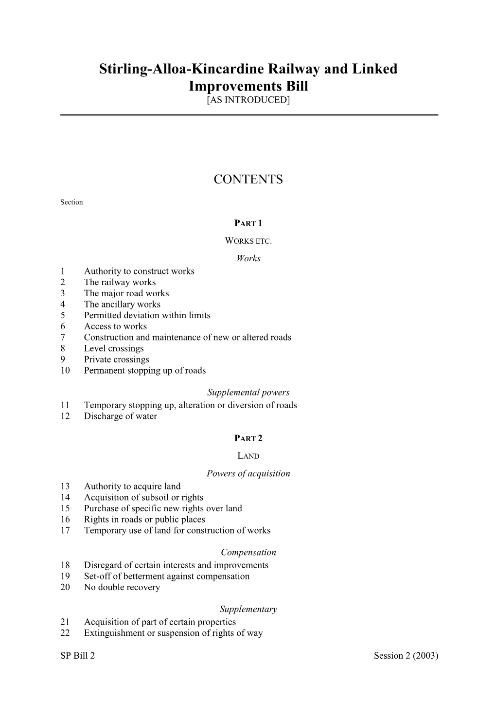 Stirling-Alloa-Kincardine Railway and Linked Improvements Bill [AS INTRODUCED]