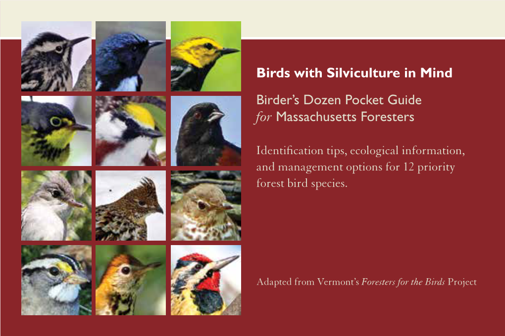 Birds with Silviculture in Mind Birder's Dozen Pocket Guide For