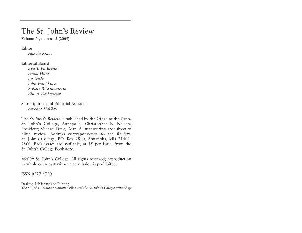 St. John's Review Volume 51 Number 2