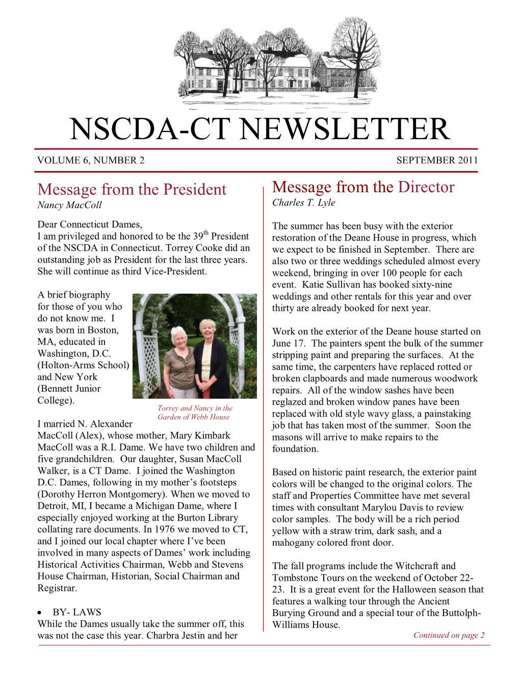 Nscda-Ct Newsletter