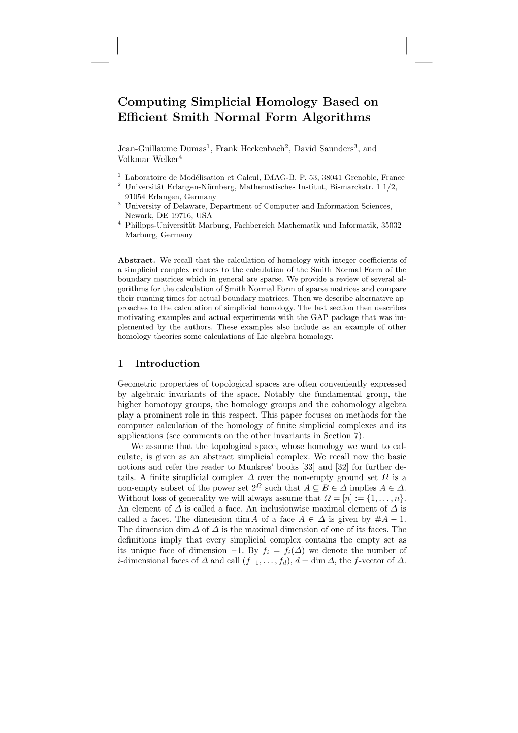 Computing Simplicial Homology Based on Efficient Smith Normal Form Algorithms