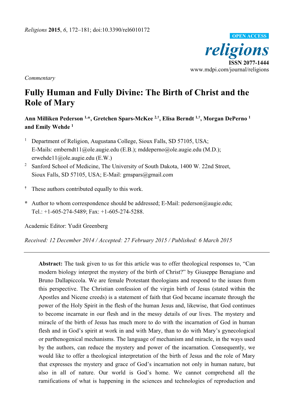 Fully Human and Fully Divine: the Birth of Christ and the Role of Mary
