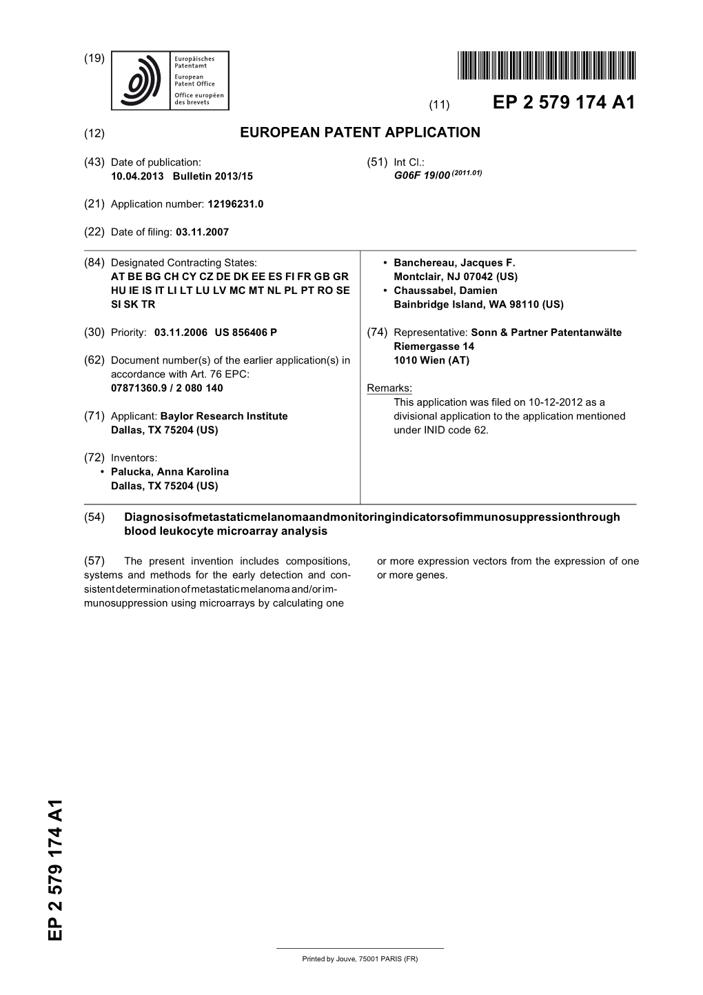 Diagnosis of Metastatic Melanoma and Monitoring Indicators of Immunosuppression Through Blood Leukocyte Microarray Analysis