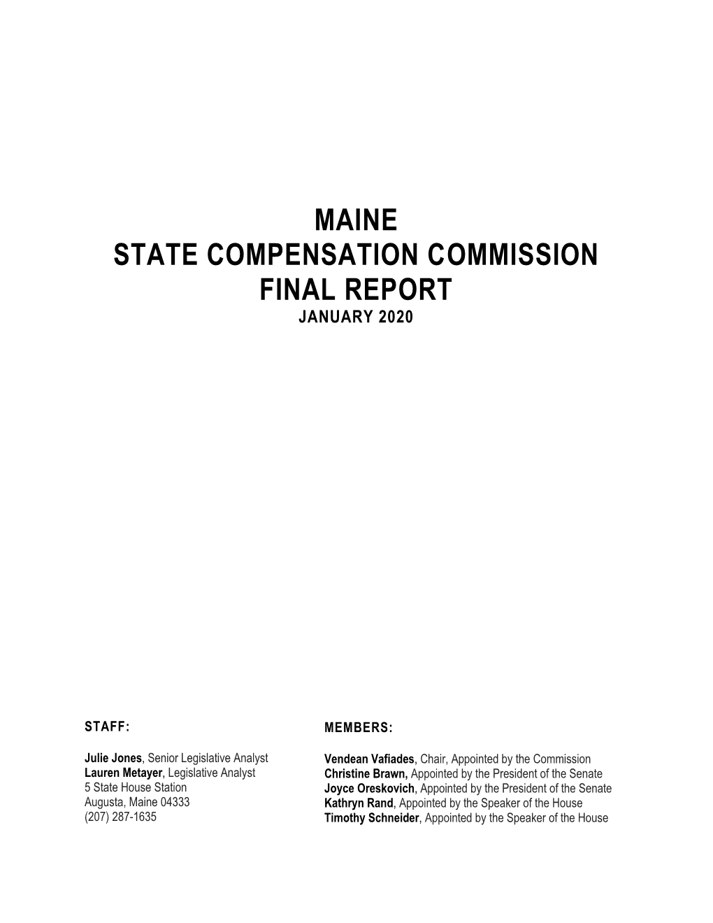 Report of the State Compensation Commission