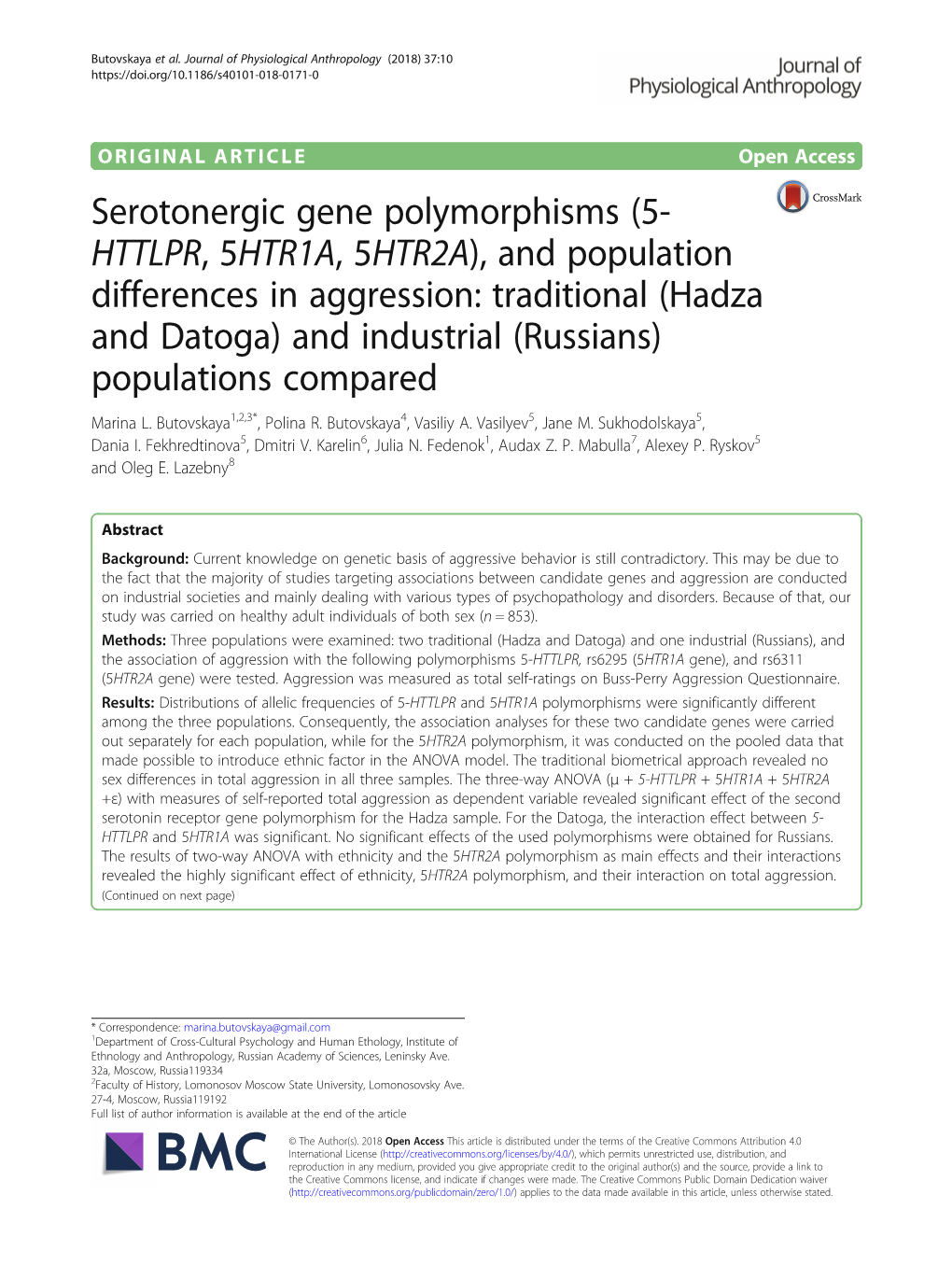 Serotonergic Gene Polymorphisms (5-HTTLPR, 5HTR1A, 5HTR2A