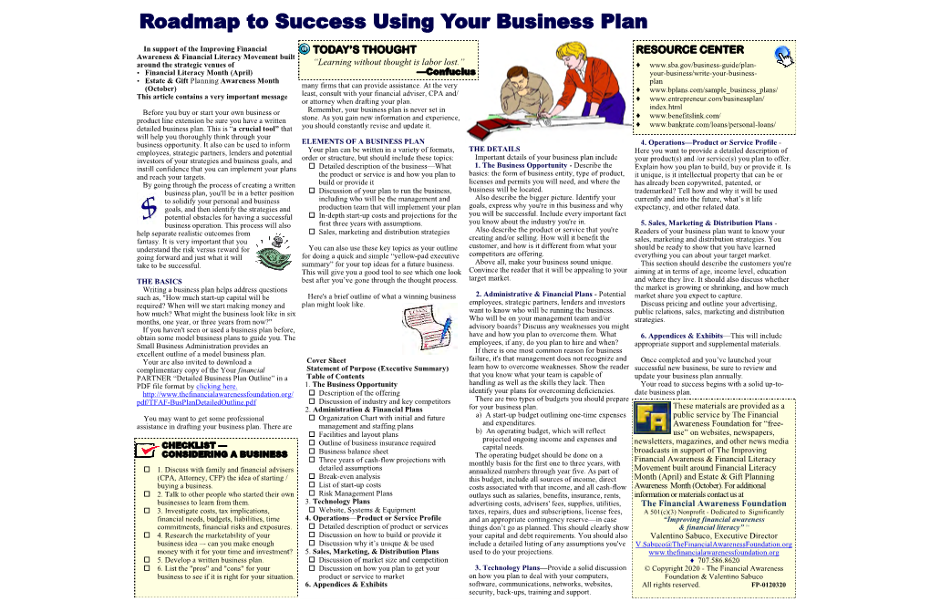 Roadmap to Success Using Your Business Plan