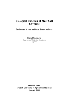 Biological Function of Mast Cell Chymase