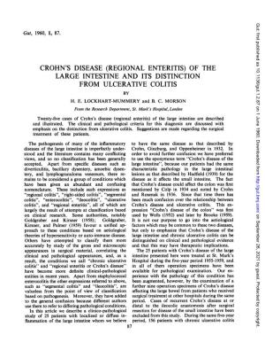 Crohn's Disease (Regional Enteritis) of the Large Intestine and Its Distinction from Ulcerative Colitis by H