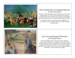 The Centenary of Independence Two Young Peasant Women
