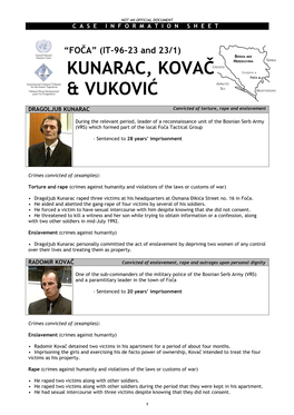 FOČA” (IT-96-23 and 23/1) KUNARAC, KOVAČ & VUKOVIĆ