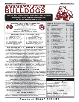 Centenary Game Notes.Indd