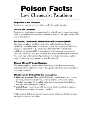Poison Facts: Low Chemicals: Parathion